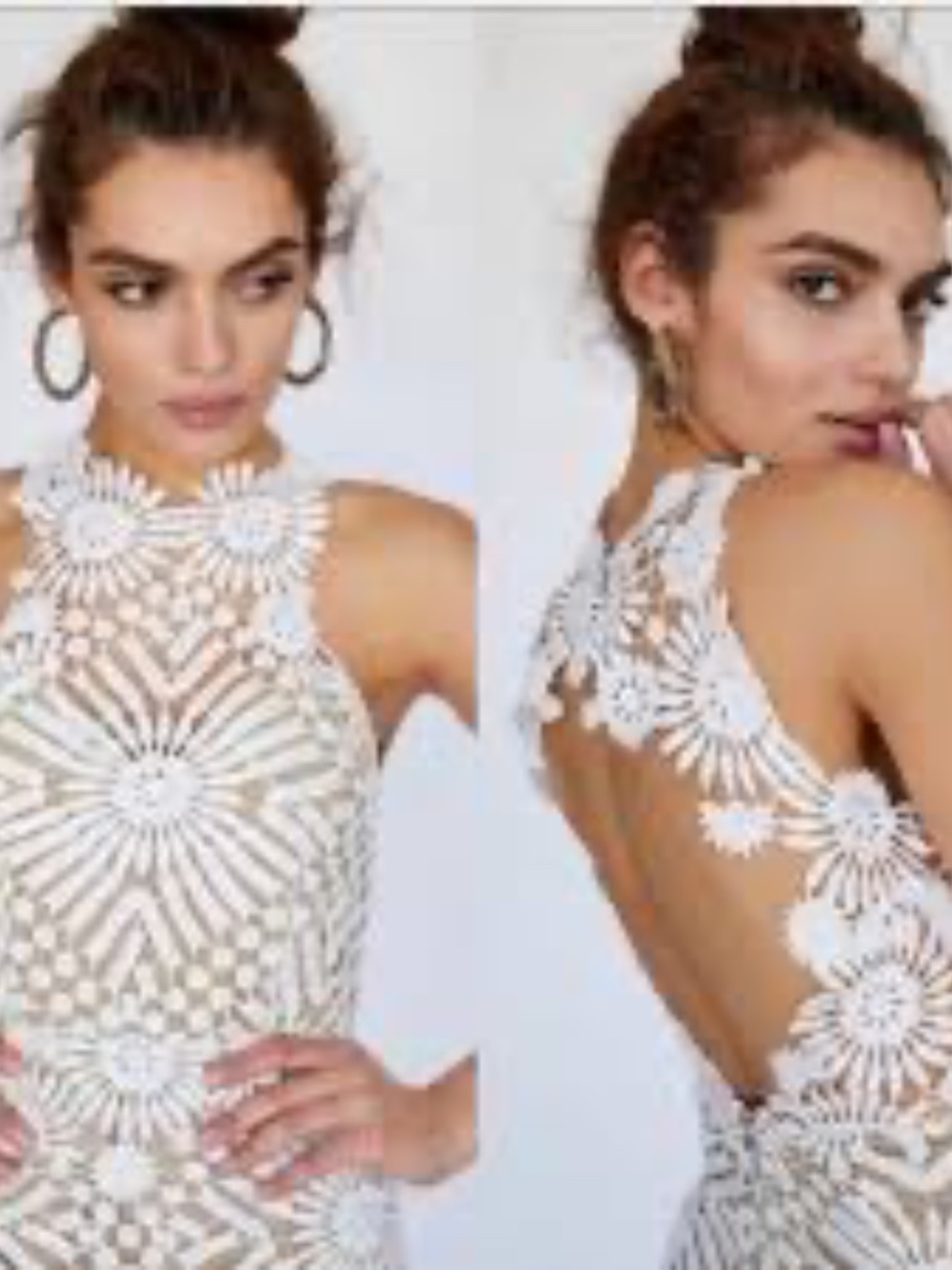 NWT Saylor x Free People Presley Mini Dress White Lace Medium - Picture 2 of 6